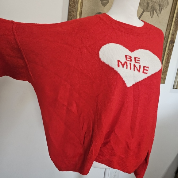 CeCe Women's Be Mine Heart Crewneck Long-Sleeve Sweater Pullover Size L - Picture 4 of 13